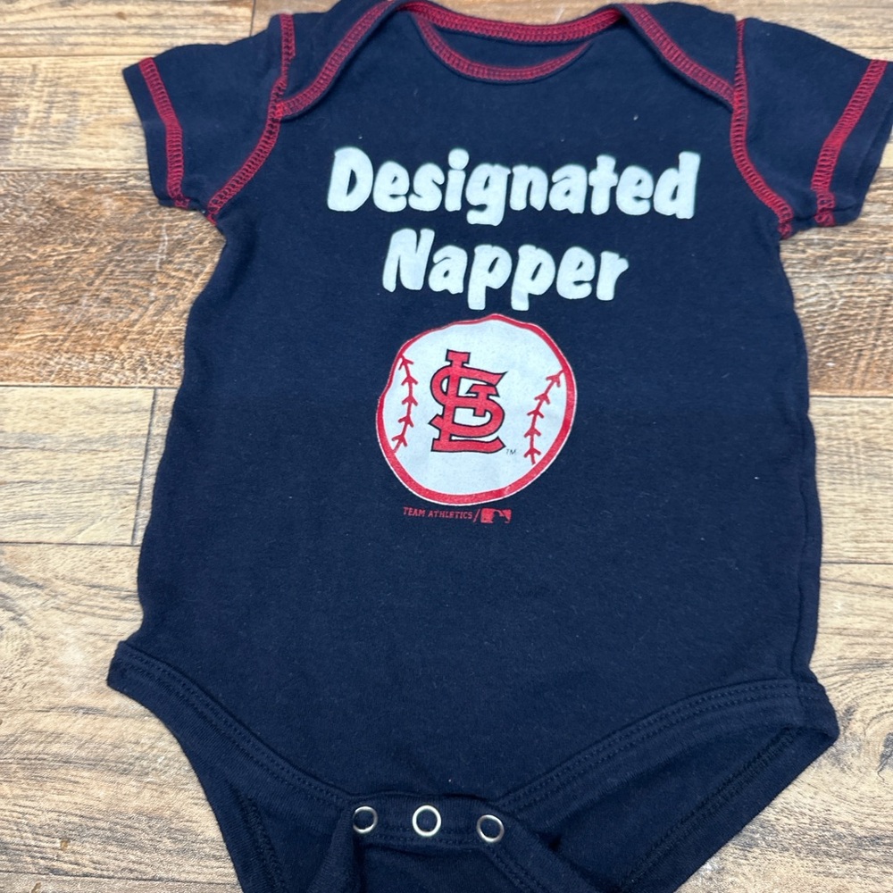 St. Louis Themed Navy Baby Bodysuit - Designated Napper